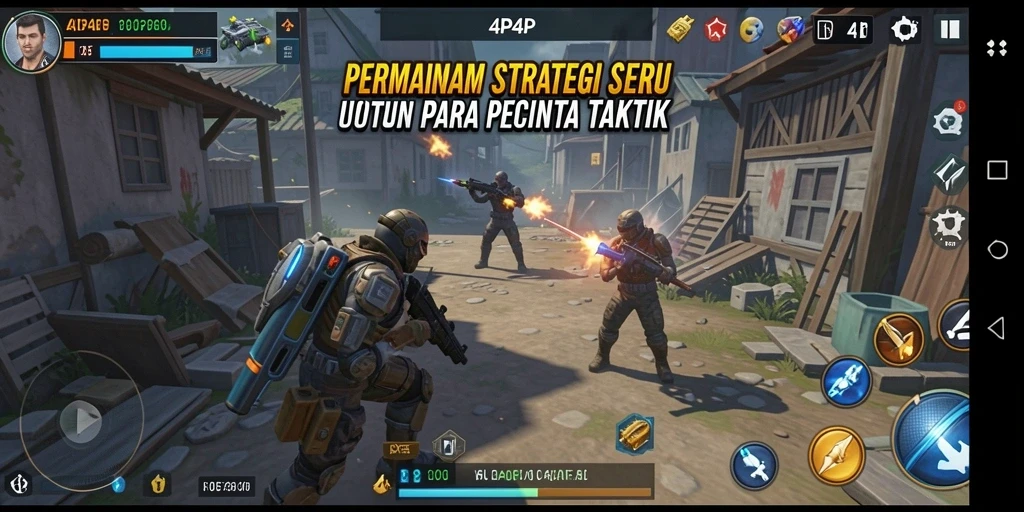 Tampilan gameplay seru dalam 4P4P yang menguji kemampuan strategi pemain.