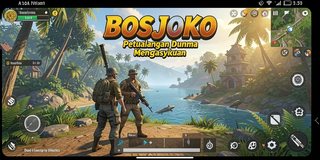 Tampilan gameplay BOSJOKO dengan eksplorasi dunia terbuka yang menakjubkan.
