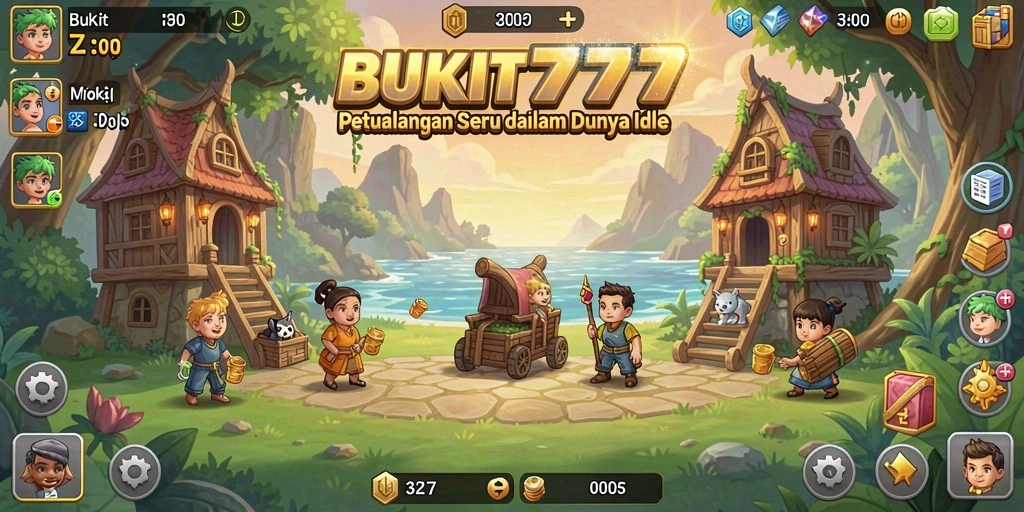Screenshot gameplay BUKIT777 yang menampilkan kemajuan dalam permainan Idle.