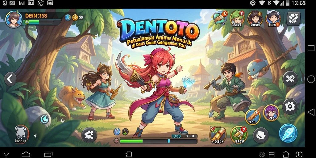 Tampilan gameplay DENTOTO yang menarik dengan karakter Anime.