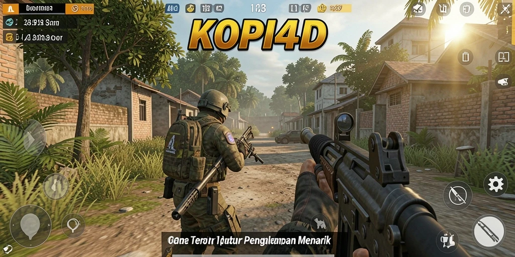Screenshot utama KOPI4D menunjukkan aksi intens dalam gameplay TPS.