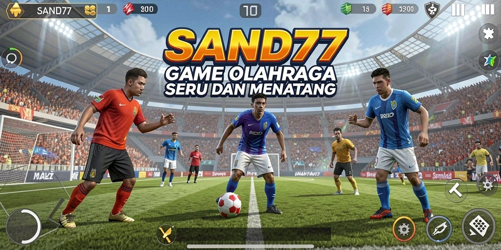 Gameplay SAND77 menampilkan aksi olahraga yang seru dan mendebarkan.