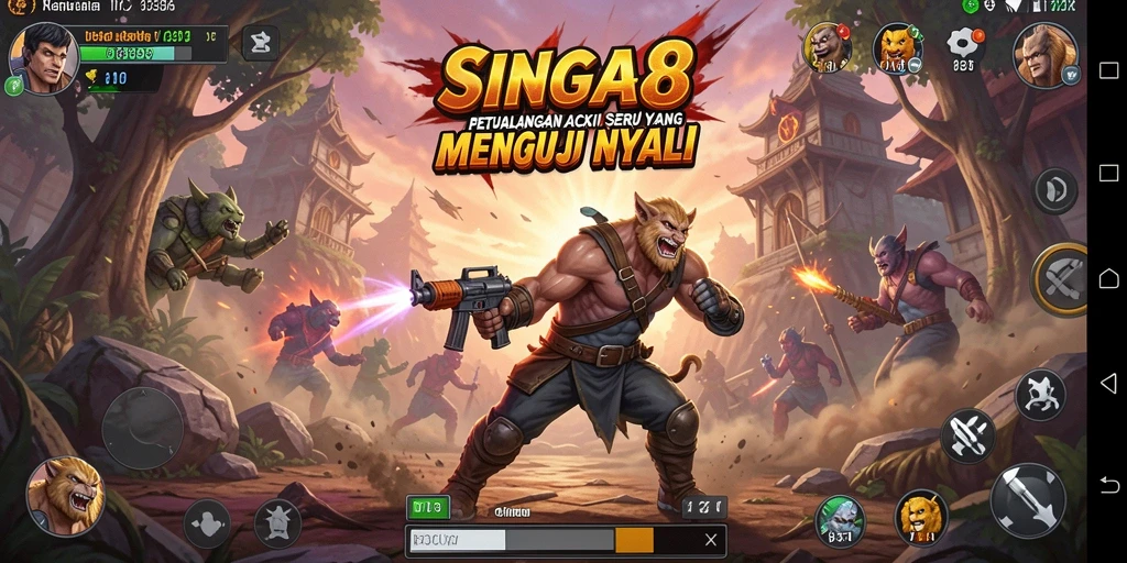 Gameplay SINGA8 yang mendebarkan dan penuh aksi.