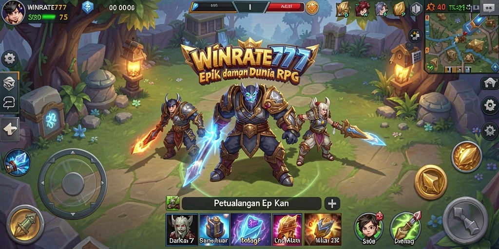 Screenshot gameplay seru WINRATE777 di dunia RPG.